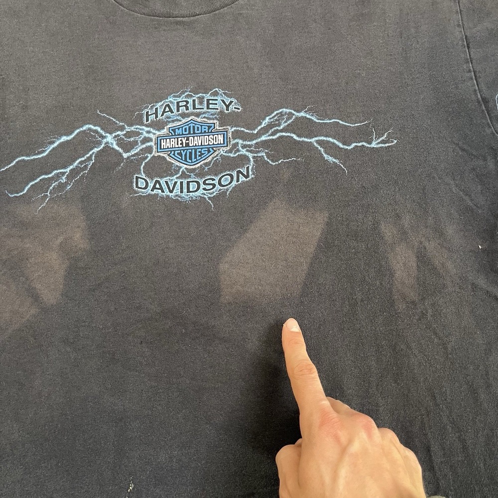VTG Harley-Davidson Grand Canyon Route 66 L Shirt Altered Short Sleeve Lightning - Picture 5 of 16